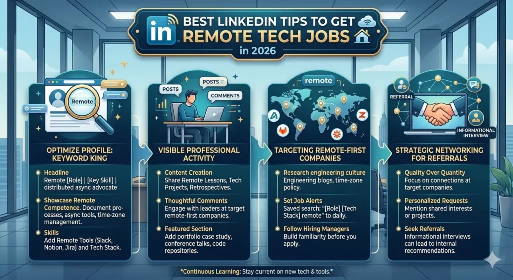 Best LinkedIn Tips to get Remote Tech Jobs?