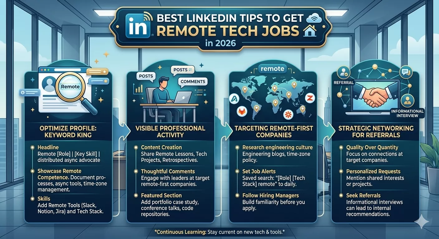 Wordpress 1 Best LinkedIn Tips to get Remote Tech Jobs?